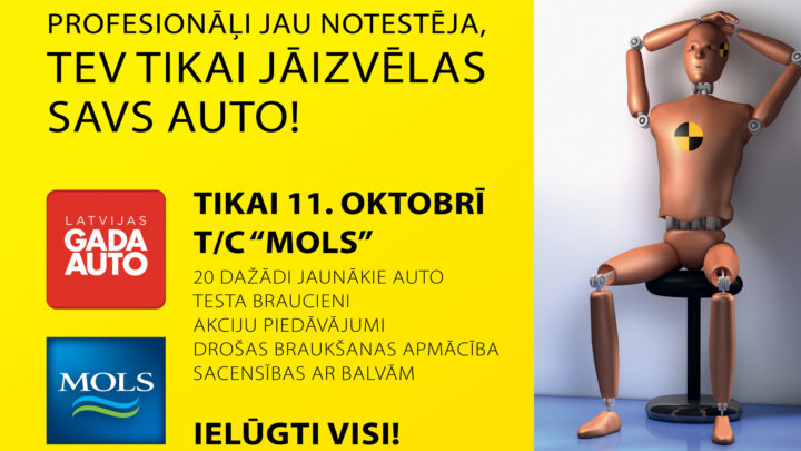 Ielūdzam uz Latvijas Gada auto testa dienu Molā 11. oktobrī no plkst.11:00